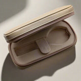 Beige & Cream Travel Case - 2 Watch Zip Case