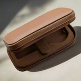 Tan Brown Travel Case - 2 Watch Zip Case