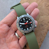FKM Rubber One-Piece Dive Strap - Olive Green