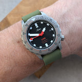 FKM Rubber One-Piece Dive Strap - Olive Green