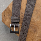 Vintage Style Pig Skin Watch Strap - Brown Slimline - RTW