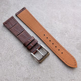 Embossed Crocodile Watch Strap - Brown Slimline - RTW