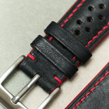 Pueblo Rally Watch Strap - Black & Red - RTW - The Strap Tailor