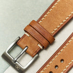 Pueblo Watch Strap W/Cream stitching - Cognac - RTW - The Strap Tailor