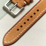 Pueblo Watch Strap W/Cream stitching - Cognac - RTW - The Strap Tailor