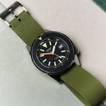 FKM Rubber One-Piece Dive Strap - Olive Green - The Strap Tailor