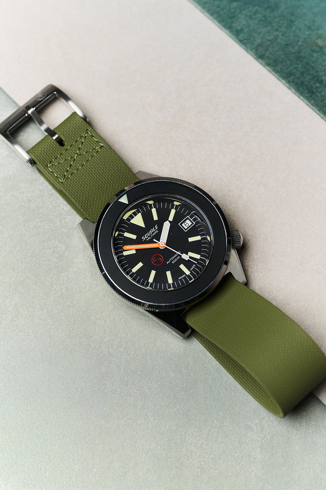 FKM Rubber One-Piece Dive Strap - Olive Green - The Strap Tailor
