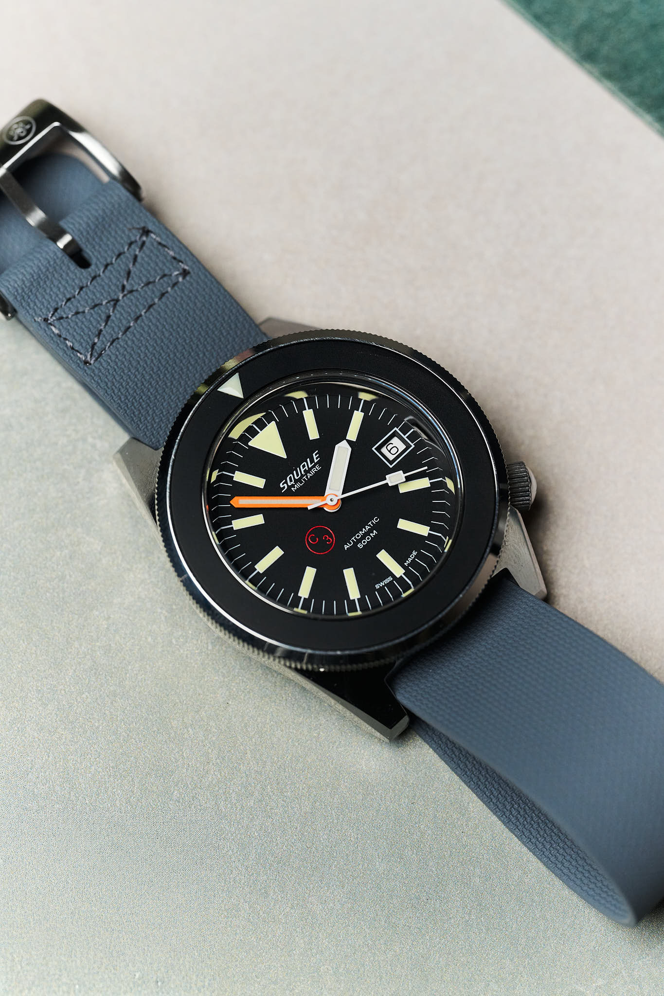 FKM Rubber One-Piece Dive Strap - Grey - The Strap Tailor