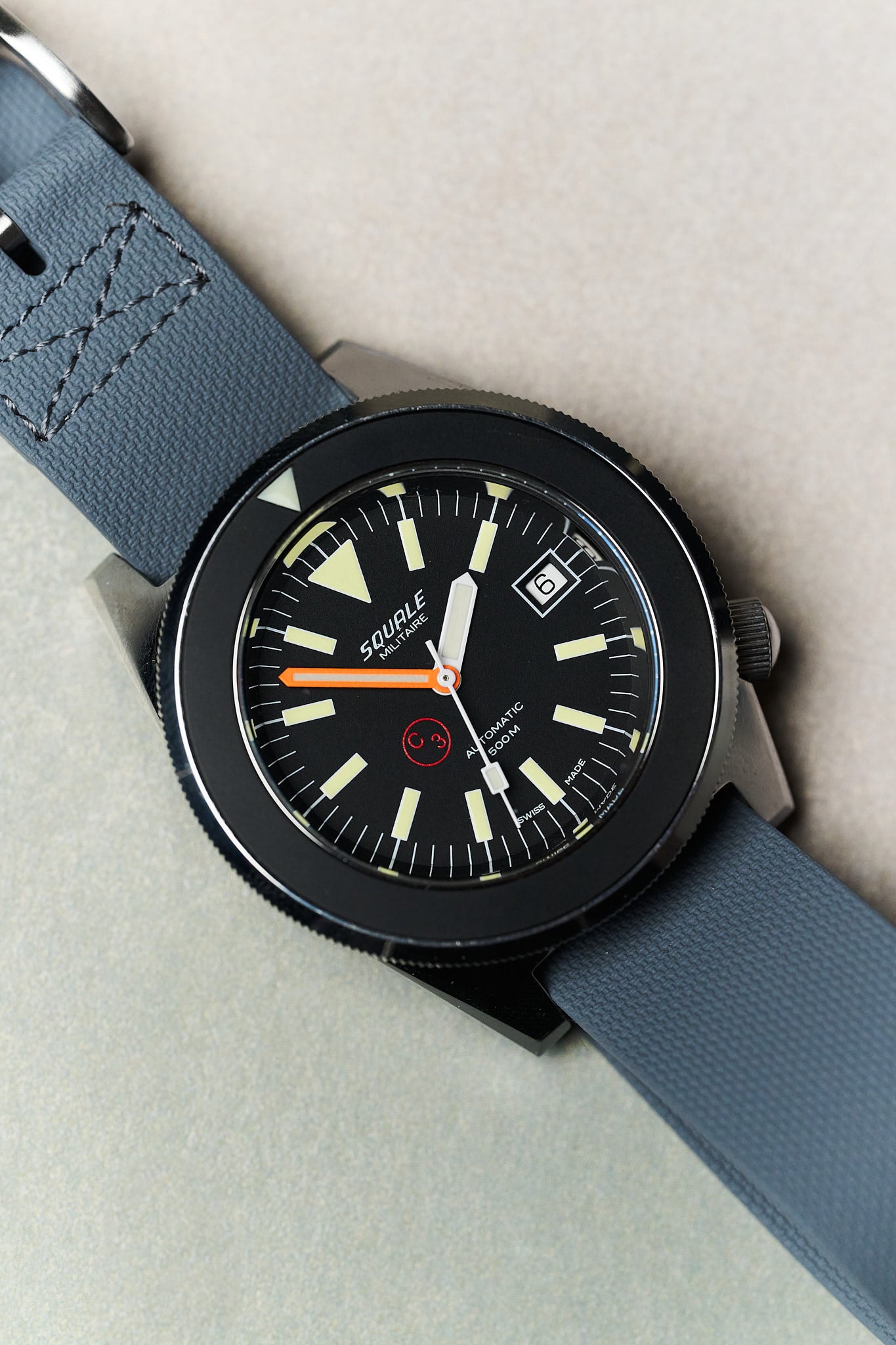 FKM Rubber One-Piece Dive Strap - Grey - The Strap Tailor