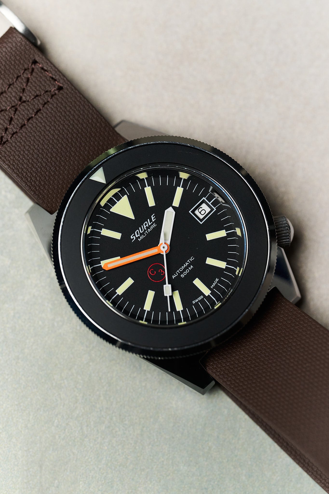 FKM Rubber One-Piece Dive Strap - Brown - The Strap Tailor