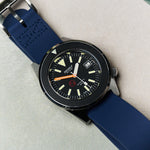 FKM Rubber One-Piece Dive Strap - Navy Blue - The Strap Tailor
