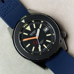 FKM Rubber One-Piece Dive Strap - Navy Blue - The Strap Tailor