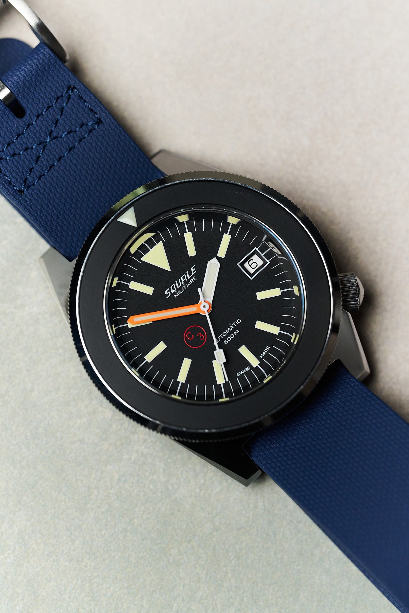FKM Rubber One-Piece Dive Strap - Navy Blue - The Strap Tailor