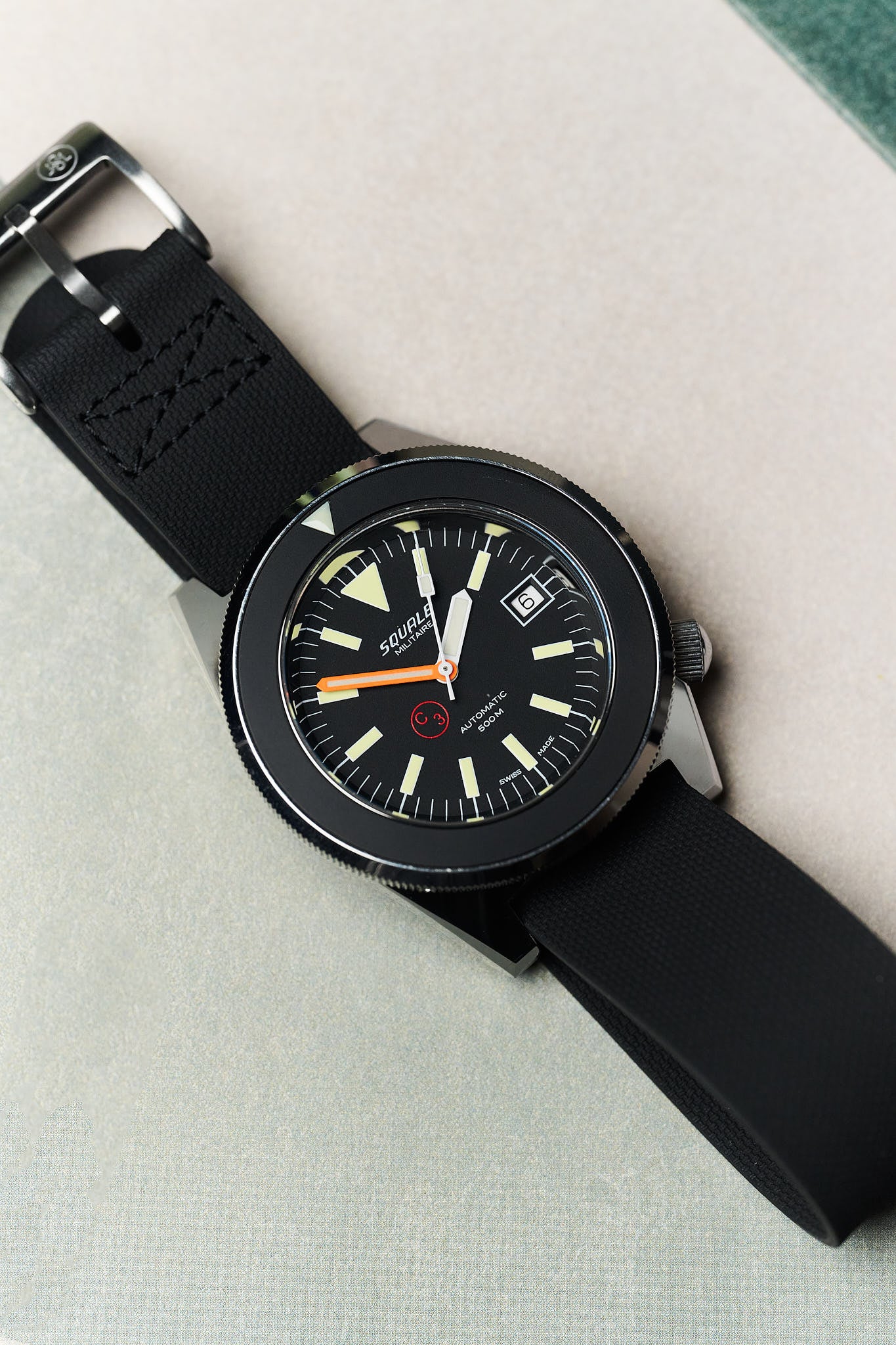 FKM Rubber One-Piece Dive Strap - Black - The Strap Tailor