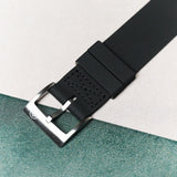 FKM Rubber One-Piece Dive Strap - Black - The Strap Tailor
