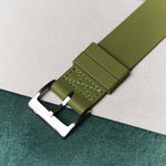 FKM Rubber One-Piece Dive Strap - Olive Green - The Strap Tailor