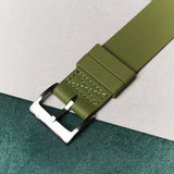 FKM Rubber One-Piece Dive Strap - Olive Green - The Strap Tailor