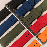 AquaFlex Rubber Classic Strap - Navy Blue - The Strap Tailor