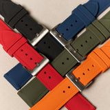 AquaFlex Rubber Classic Strap - Red - The Strap Tailor