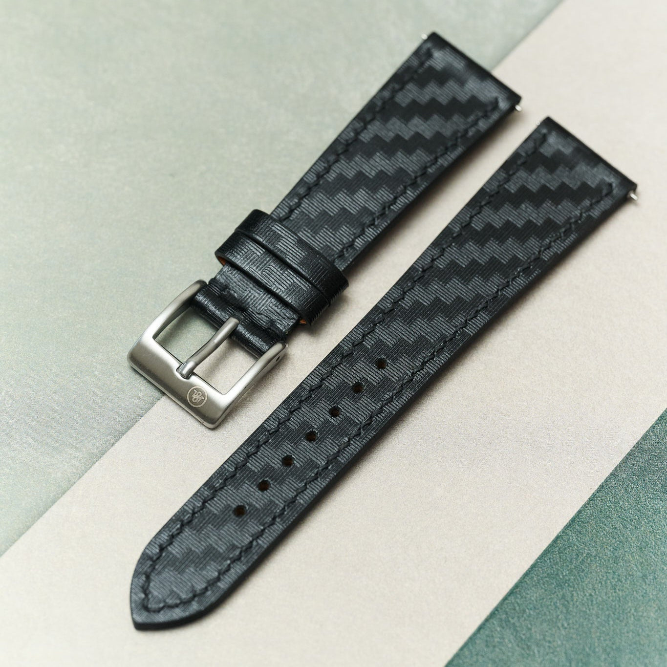 Saffiano Carbon Weave Strap - Black - RTW - The Strap Tailor
