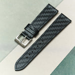 Saffiano Carbon Weave Strap - Black - RTW - The Strap Tailor