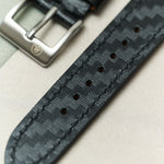 Saffiano Carbon Weave Strap - Black - RTW - The Strap Tailor