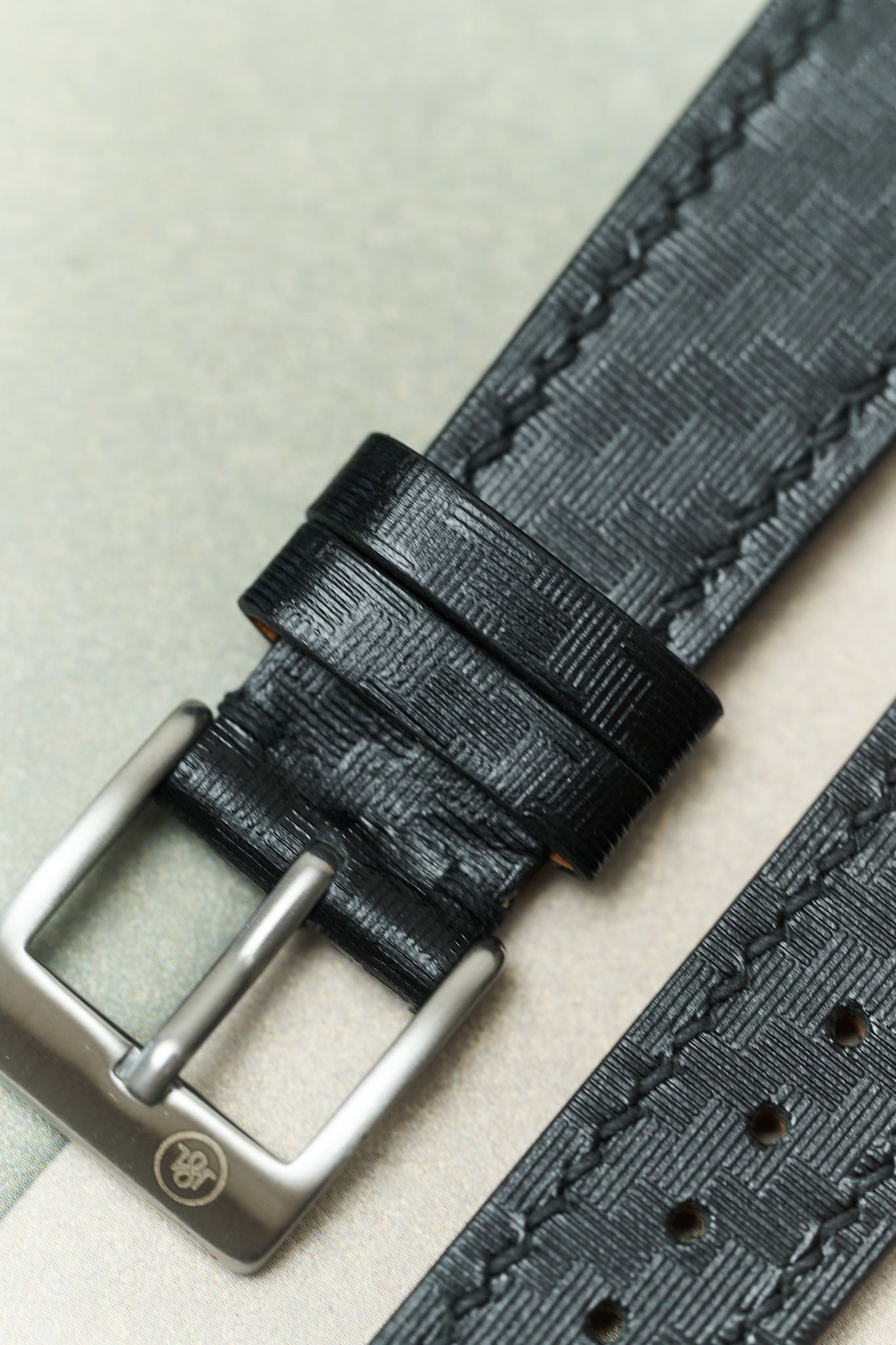 Saffiano Carbon Weave Strap - Black - RTW - The Strap Tailor