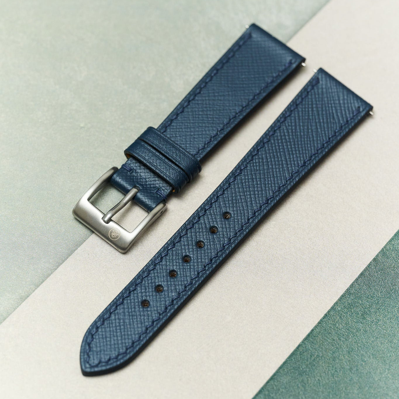Slimline Saffiano Chevre Strap - Navy Blue - RTW - The Strap Tailor