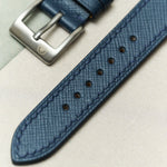 Slimline Saffiano Chevre Strap - Navy Blue - RTW - The Strap Tailor