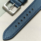 Slimline Saffiano Chevre Strap - Navy Blue - RTW - The Strap Tailor
