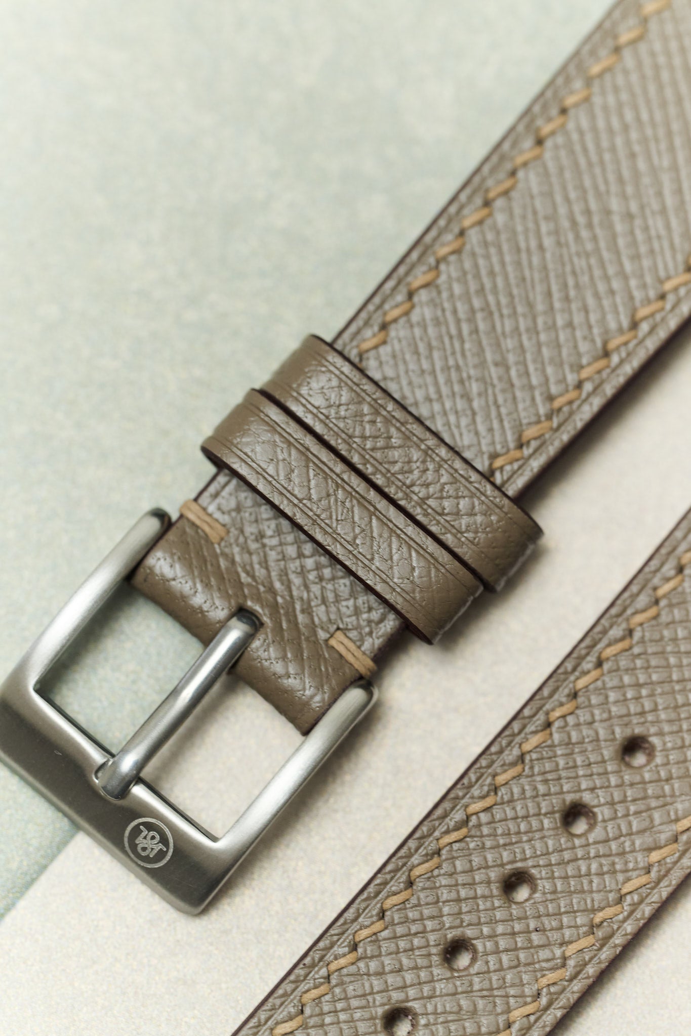 Saffiano Chevre Strap - Taupe - RTW - The Strap Tailor