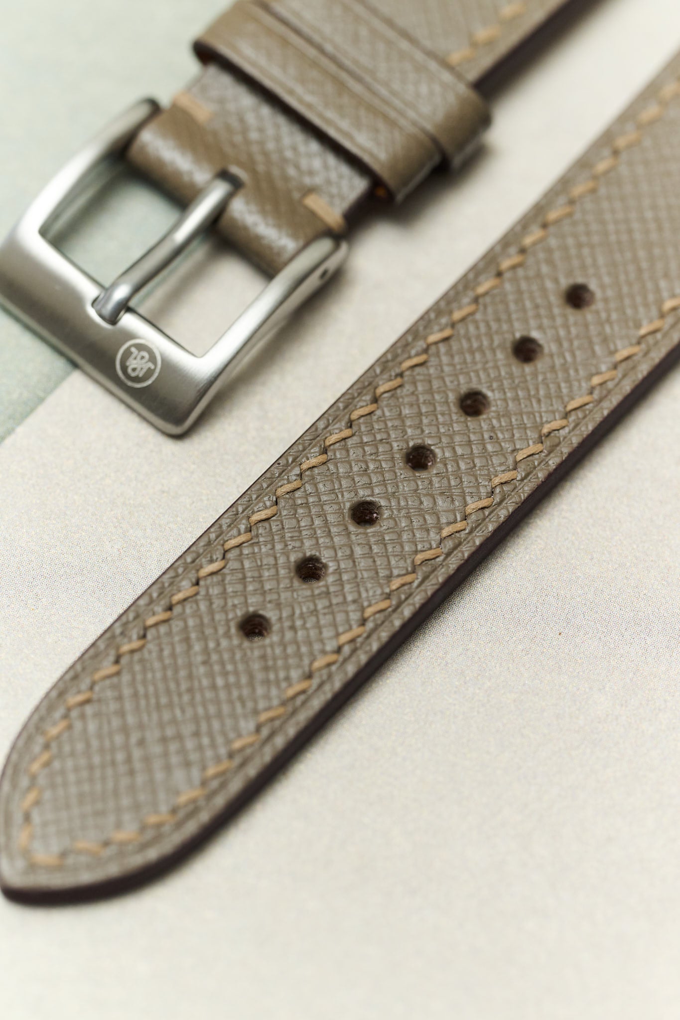 Saffiano Chevre Strap - Taupe - RTW - The Strap Tailor