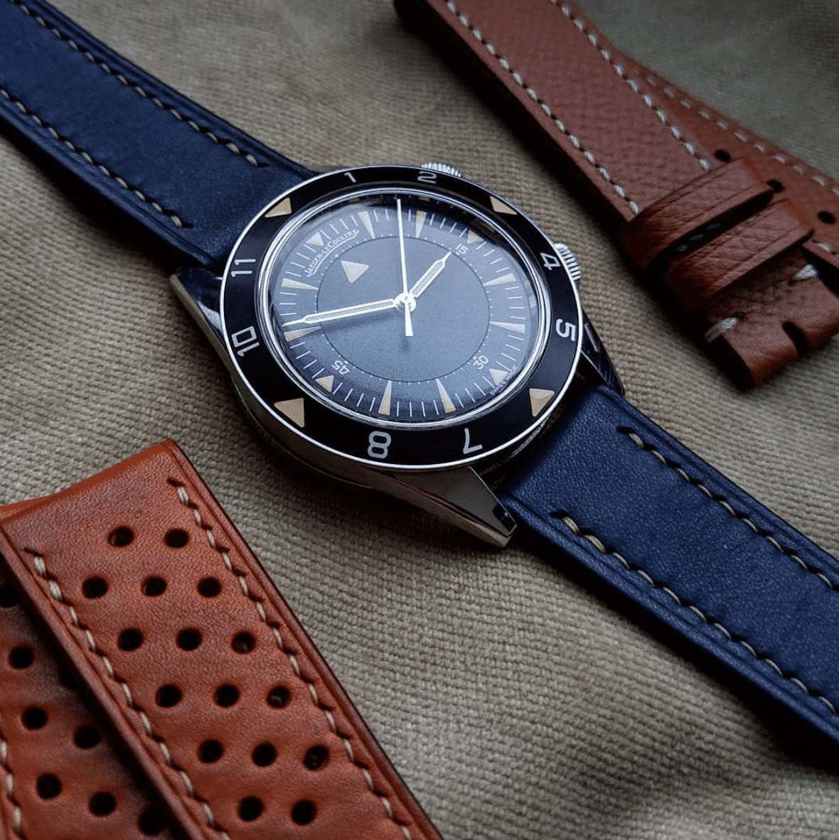 French Calfskin Watch Strap - Navy Blue - The Strap Tailor