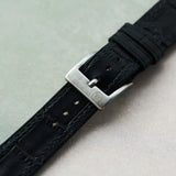 Embossed Crocodile Watch Strap - Black Slimline - RTW