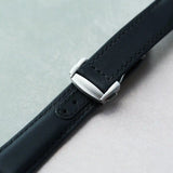 Omega-Style Deployant Sailcloth Watch Strap - Black
