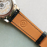 Embossed Crocodile Watch Strap - Black Slimline - RTW