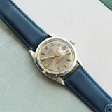 Omega-Style Deployant Sailcloth Watch Strap - Navy Blue
