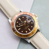 Omega-Style Deployant Sailcloth Watch Strap - Sandstone