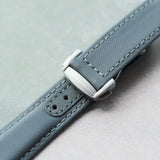 Omega-Style Deployant Sailcloth Watch Strap - Grey
