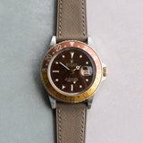 Slimline Saffiano Chevre Strap - Taupe - RTW