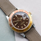 Slimline Saffiano Chevre Strap - Taupe - RTW