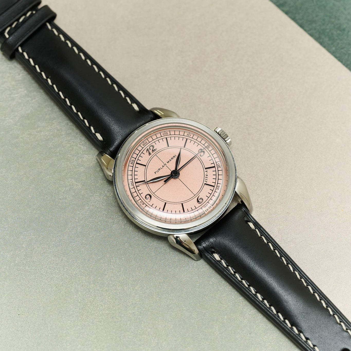 Buttero Watch Strap - Black & Cream - RTW - The Strap Tailor