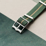 Woven Nylon Single Pass Strap - Sage & Khaki - The Strap Tailor