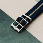 Woven Nylon Single Pass Strap - Navy, Black & Khaki - The Strap Tailor