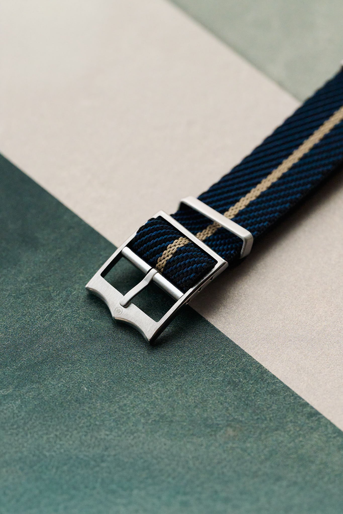 Woven Nylon Single Pass Strap - Navy, Black & Khaki - The Strap Tailor