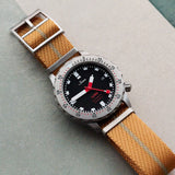 Woven Nylon Single Pass Strap - Gold & Khaki - The Strap Tailor
