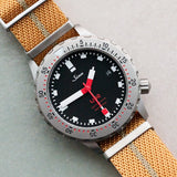 Woven Nylon Single Pass Strap - Gold & Khaki - The Strap Tailor