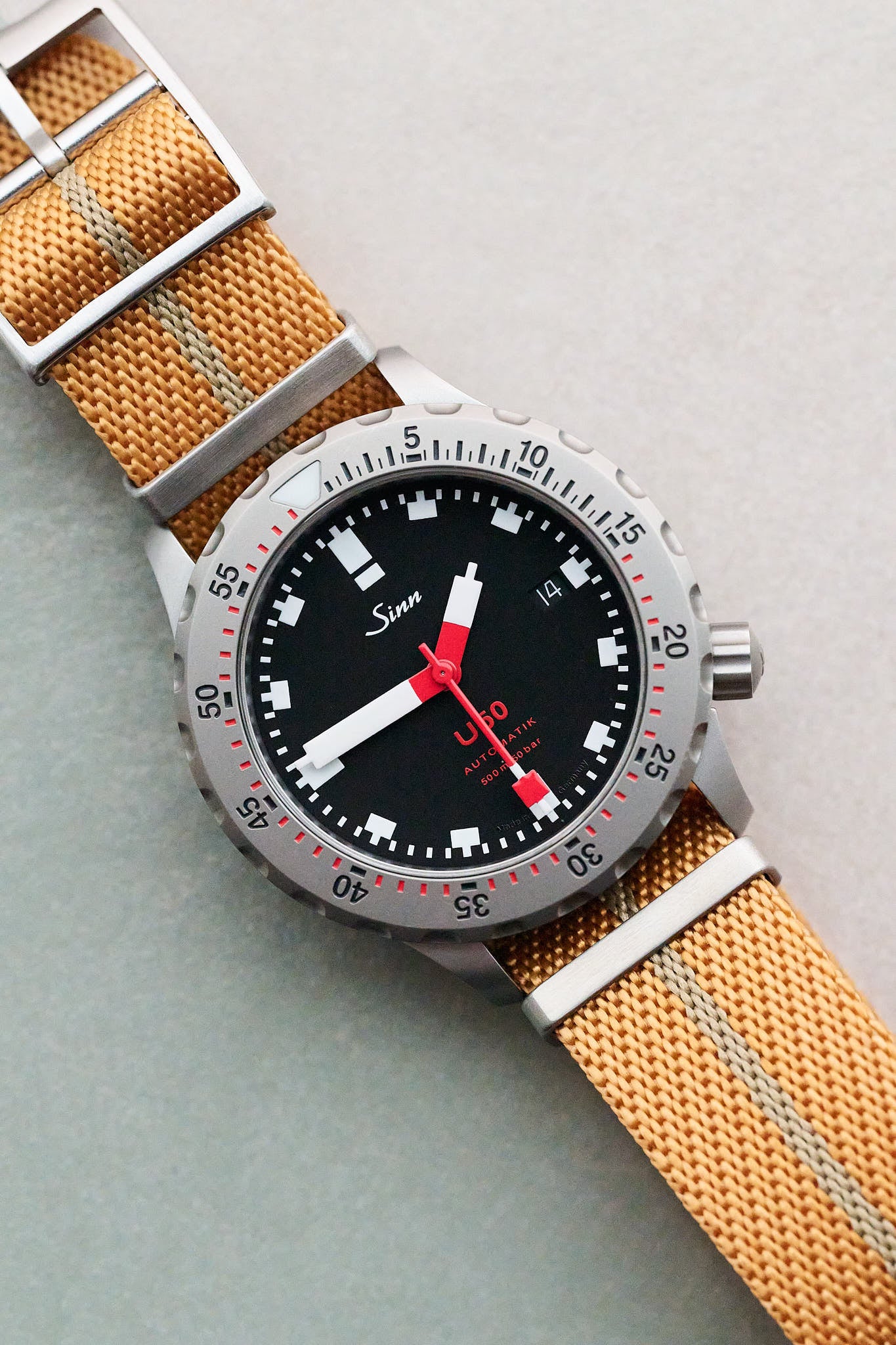 Woven Nylon Single Pass Strap - Gold & Khaki - The Strap Tailor