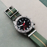 Woven Nylon Single Pass Strap - Sage & Khaki - The Strap Tailor