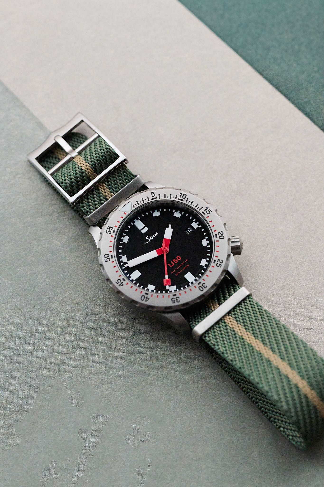 Woven Nylon Single Pass Strap - Sage & Khaki - The Strap Tailor